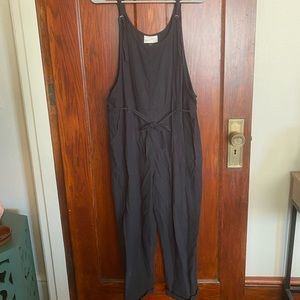 Black linen overalls